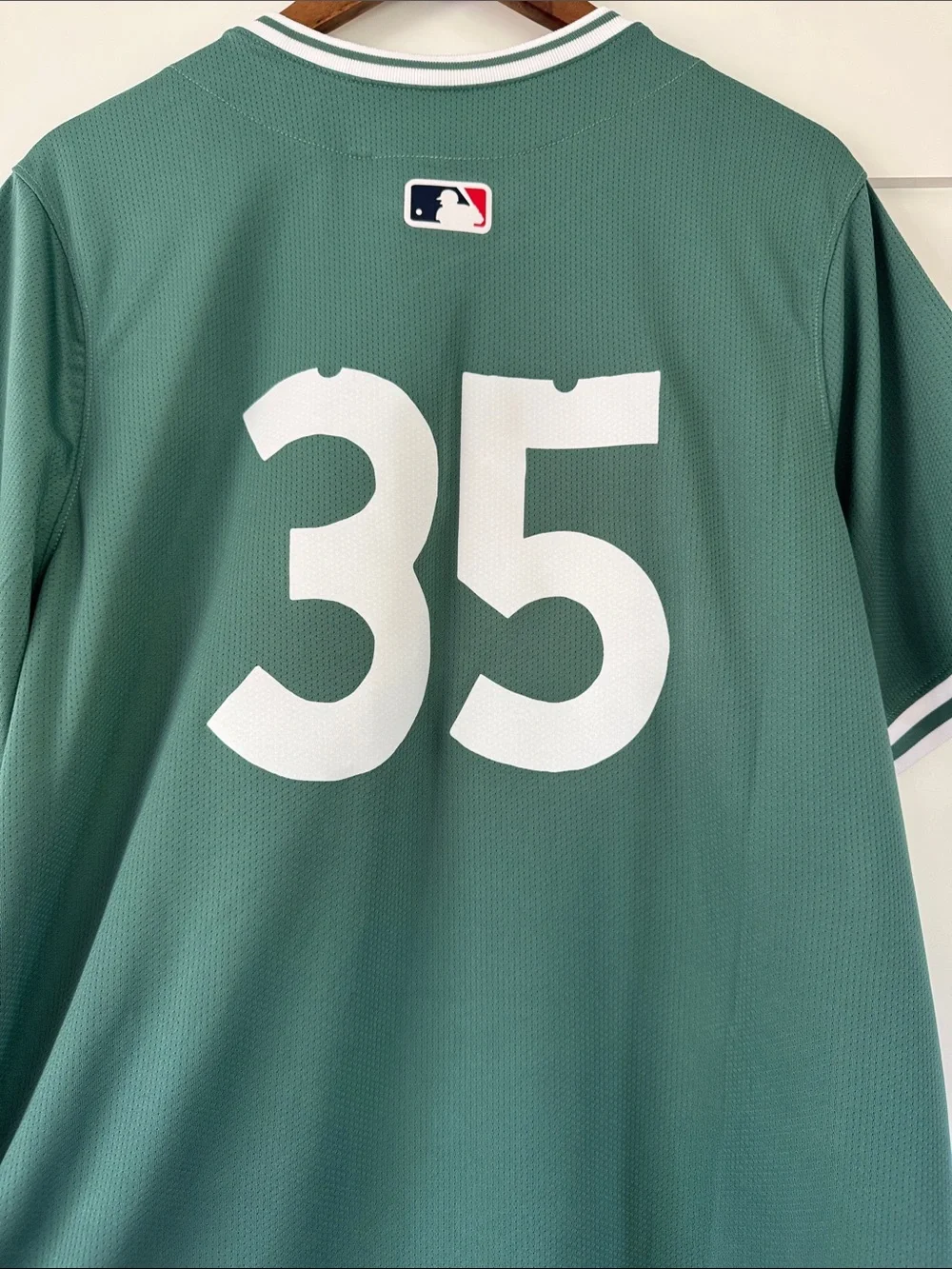 Nike Green Boston Red Sox #35 Jersey with Yellow Accents